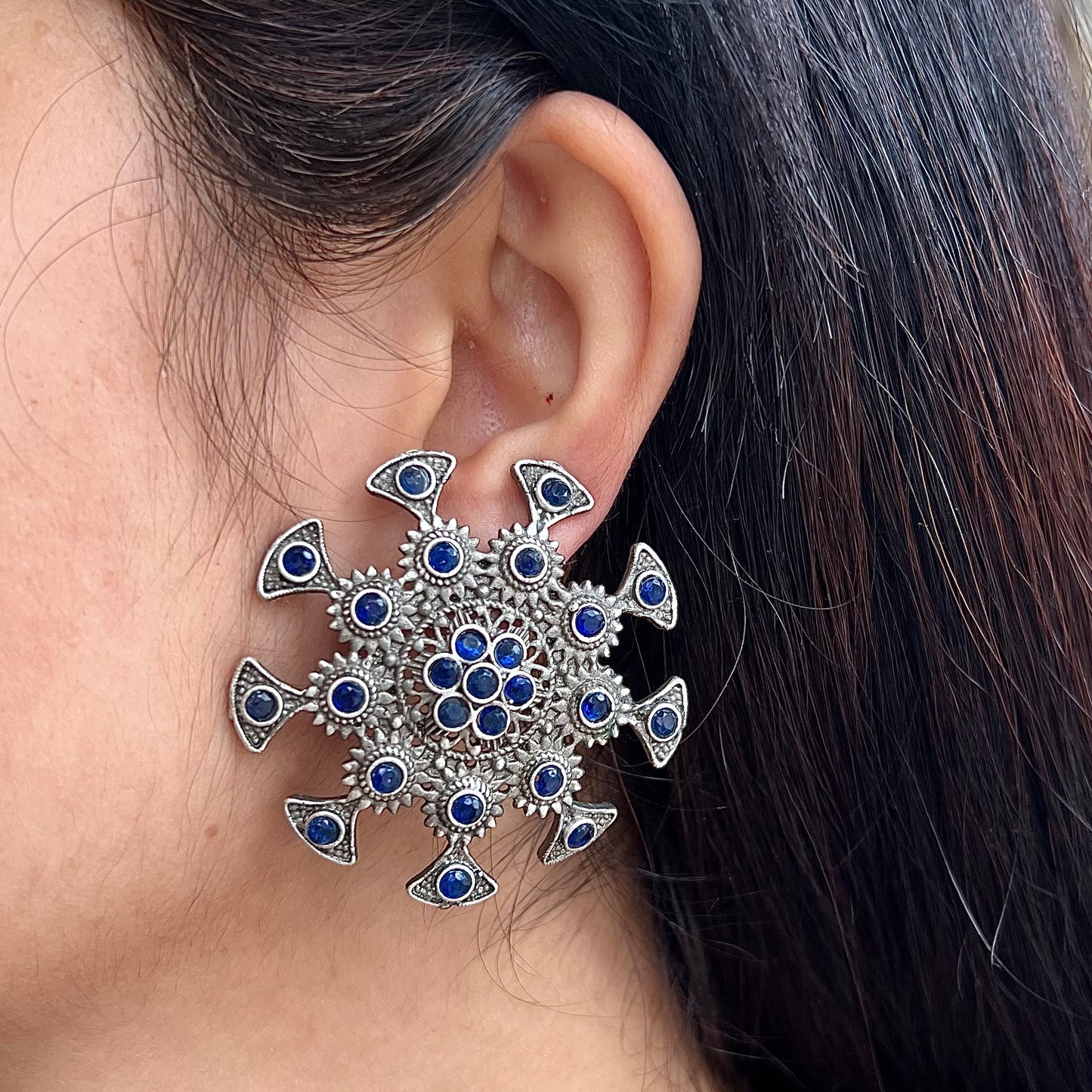 Neela Chakra Oversized Stud Earrings