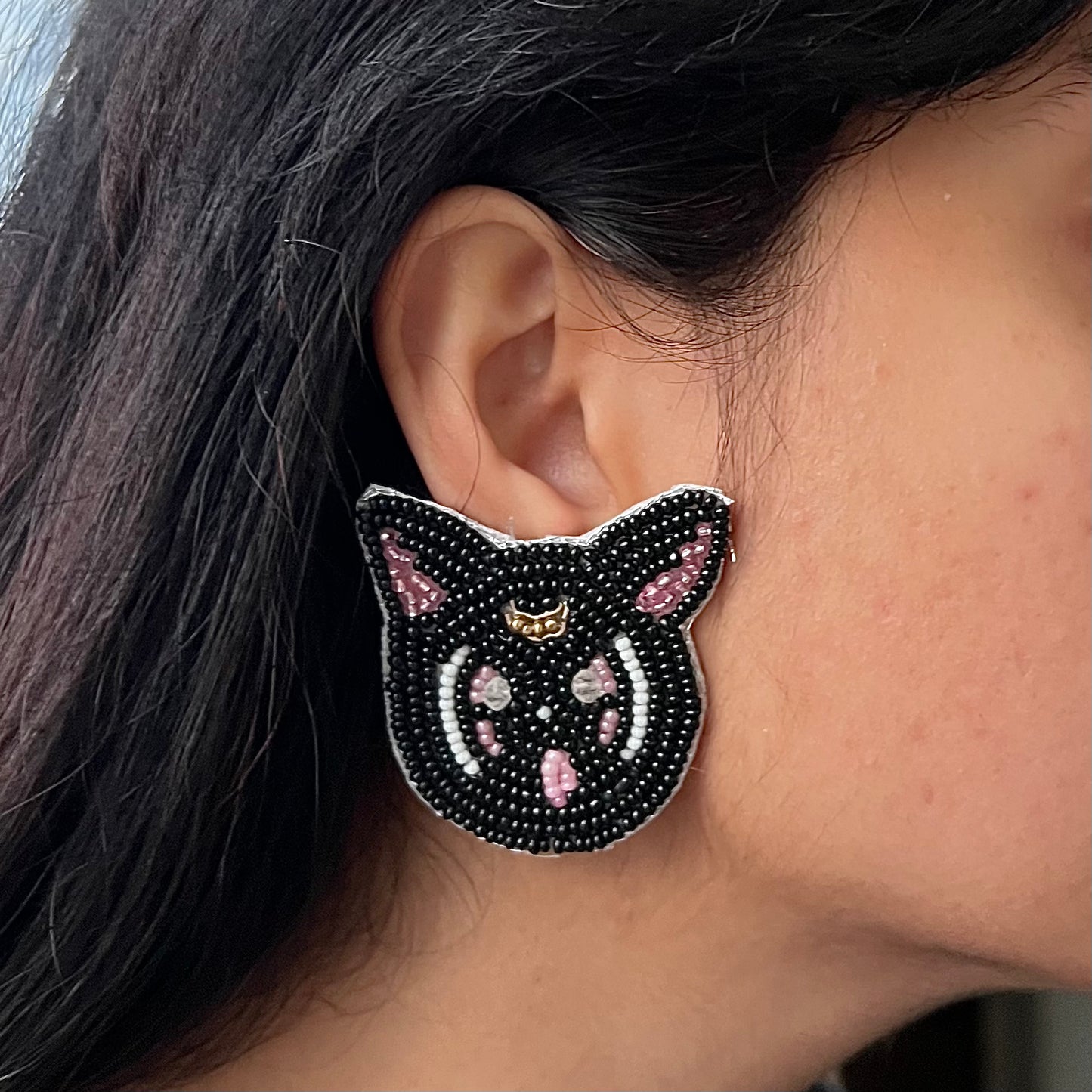 Cat Beaded Earrings
