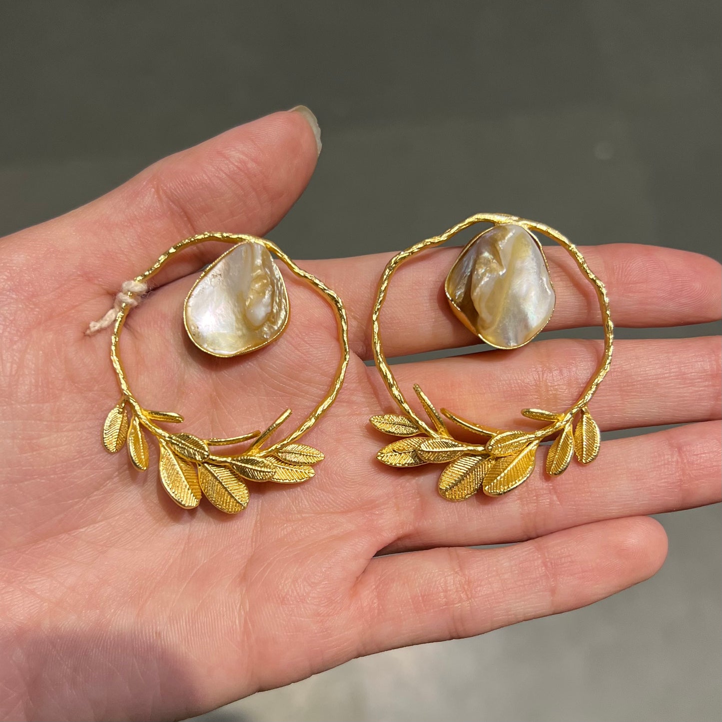 Greek White Mother of Pearl Earrings