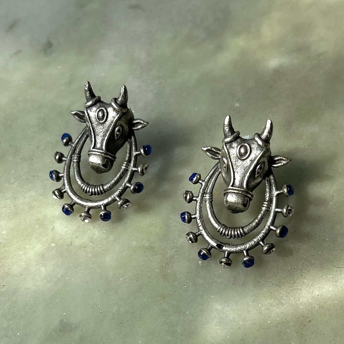 Cow Silver Plated Stud Earrings