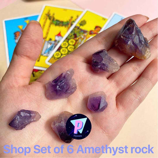Set of 6 Crystal Amethyst rocks