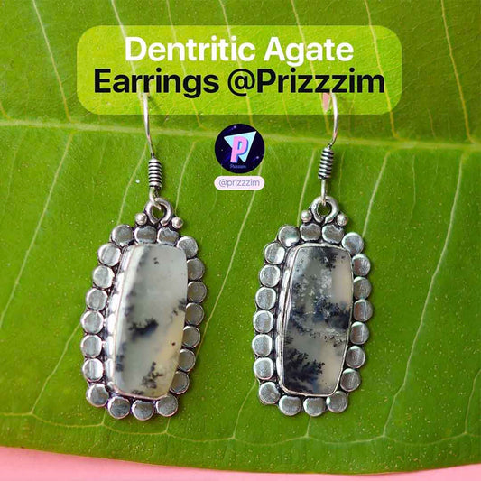 Dendritic Crystal Agate Earrings