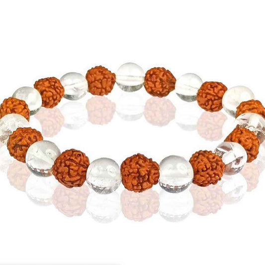 Rudraksha Clear Quartz Bracelet